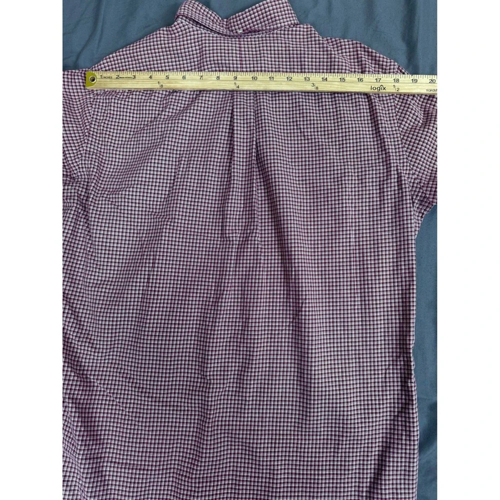 Polo Ralph Lauren Mens Medium Red White Check Button Down Shirt Long Sleeve